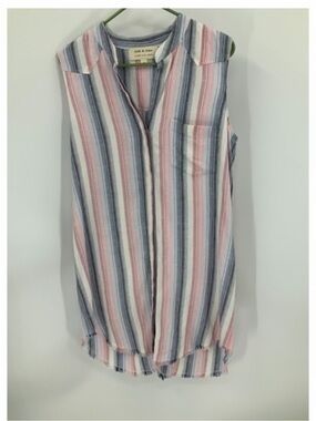 cloth & stone Striped linen blend Sleeveless Dress